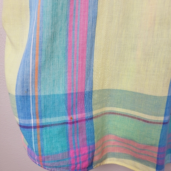 Salty Dog Gant Pastel‎ Plaid Short Sleeve Button Down Shirt Cotton Men's Large - Picture 6 of 10